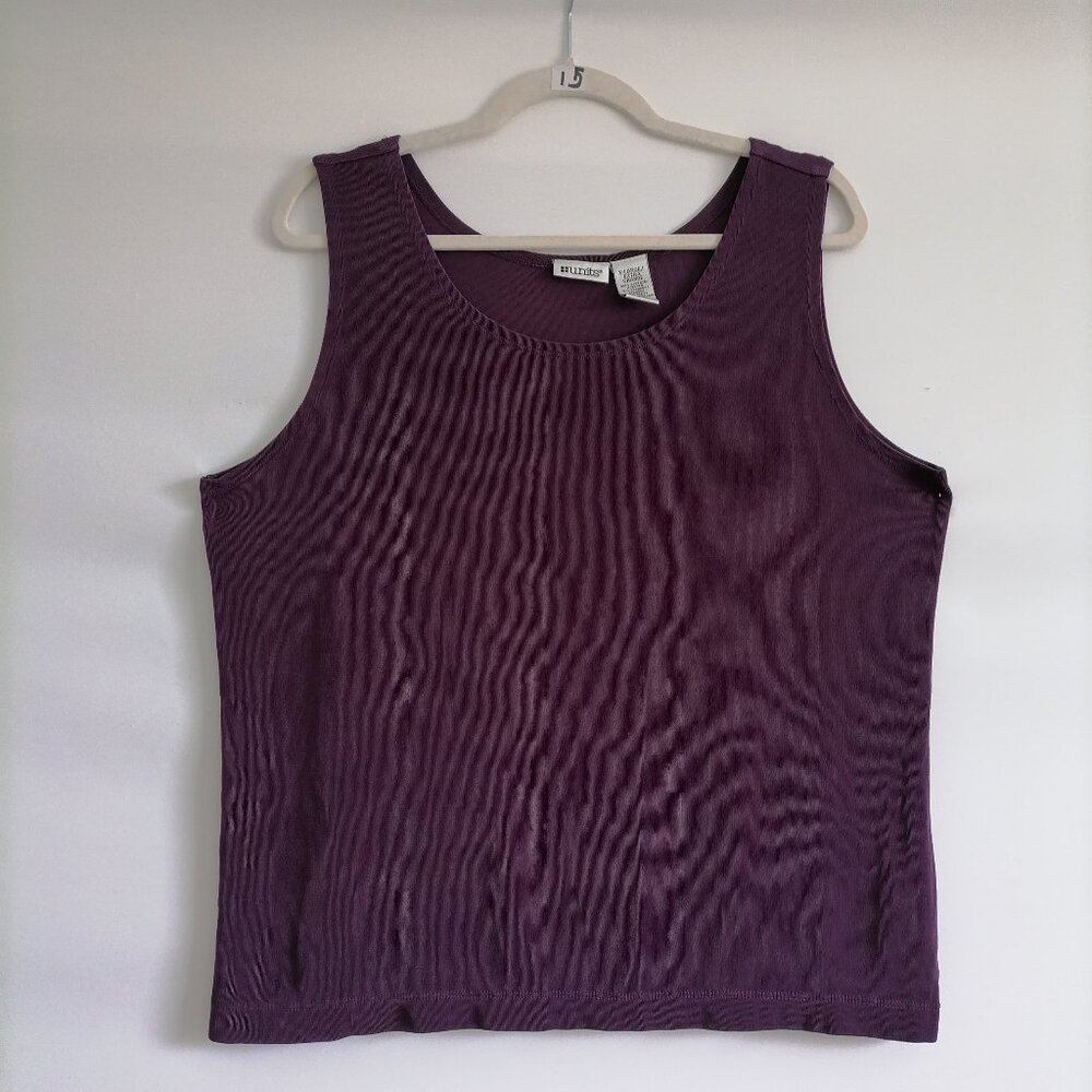 Units Womens Purple Round Neck Plum Knitted Sleeveless Tank Top Size X-Large